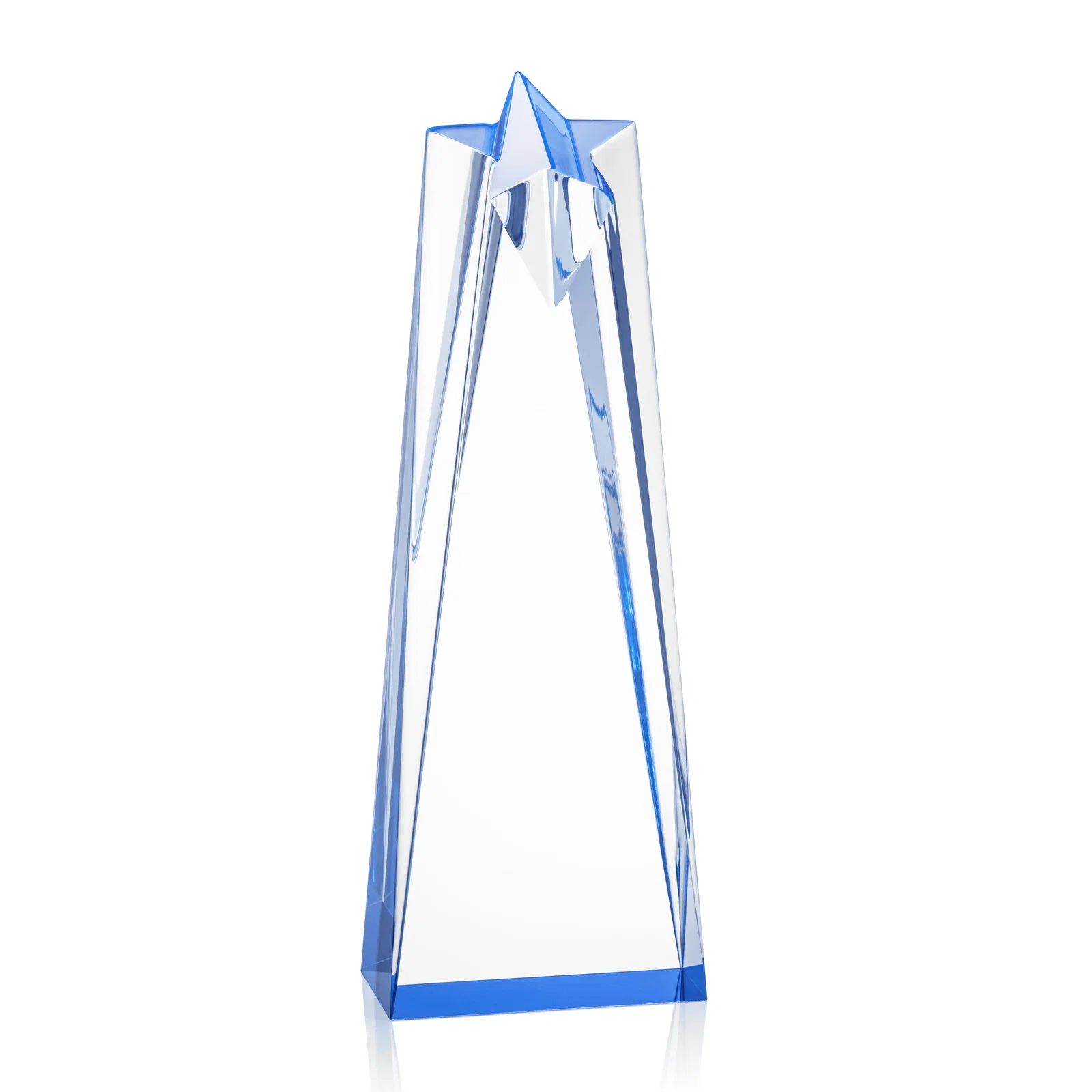 Personalized Clear Acrylic Star Award with Tapered Points for safety achievement programs