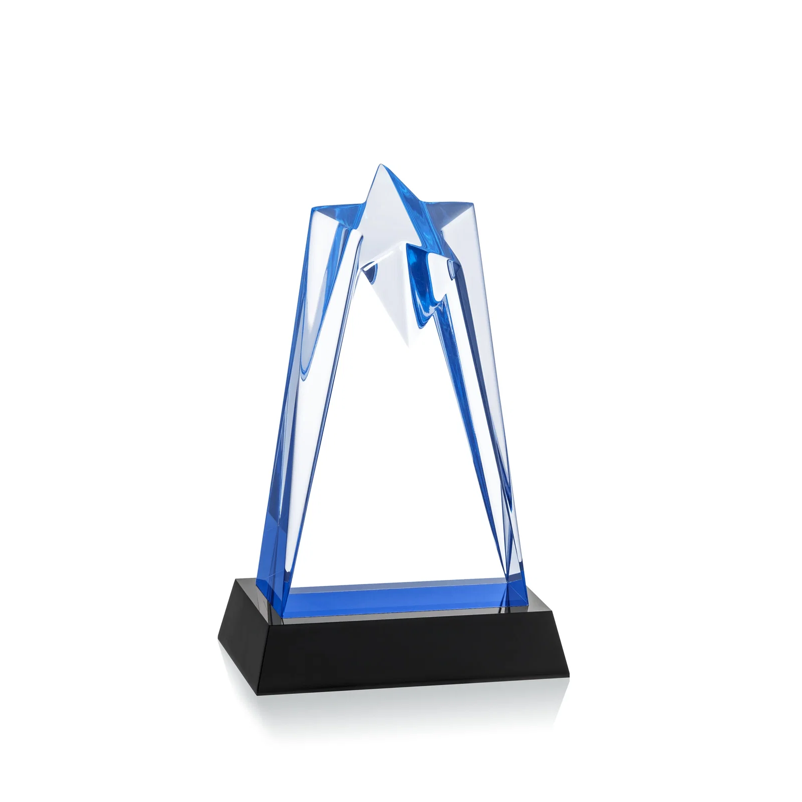 Personalized Two-Piece Acrylic Star Award on Black Base, Engraved on Back for donor appreciation