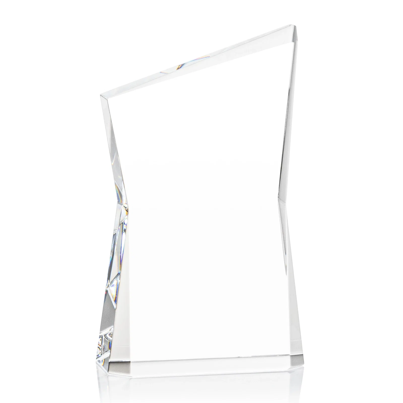 Custom Optical Crystal Award with Bowtie Shape and Beveled Peak, awards for volunteer appreciation