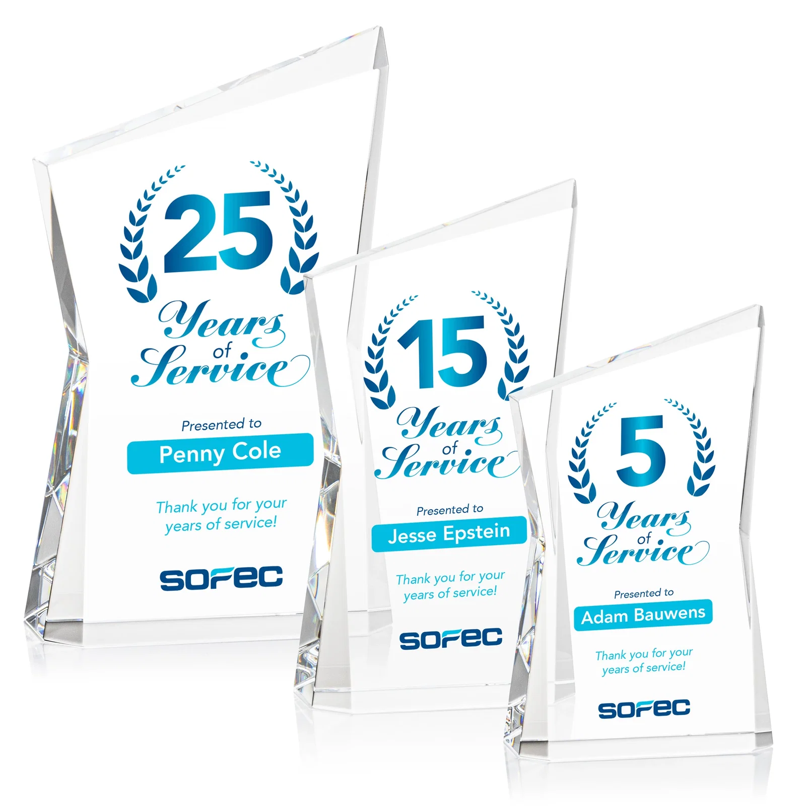 Custom Optical Crystal Award with Bowtie Shape and Beveled Peak, awards for team milestone celebrations