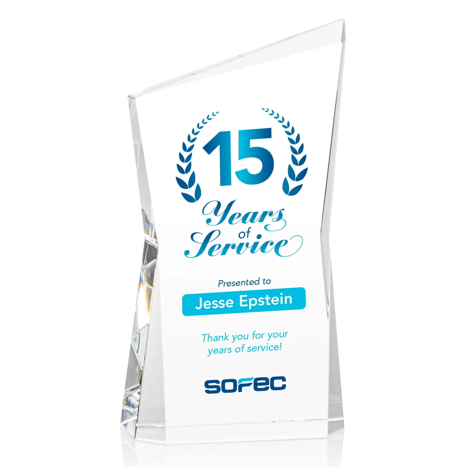 Custom Optical Crystal Award with Bowtie Shape and Beveled Peak, awards for graduation ceremonies