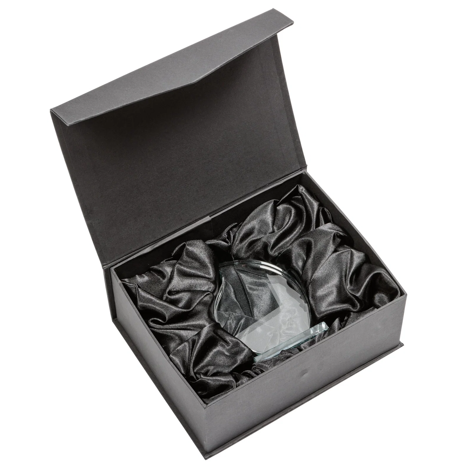 Custom Starfire Crystal Flame Award with Curved, Unfaceted Lines for volunteer appreciation