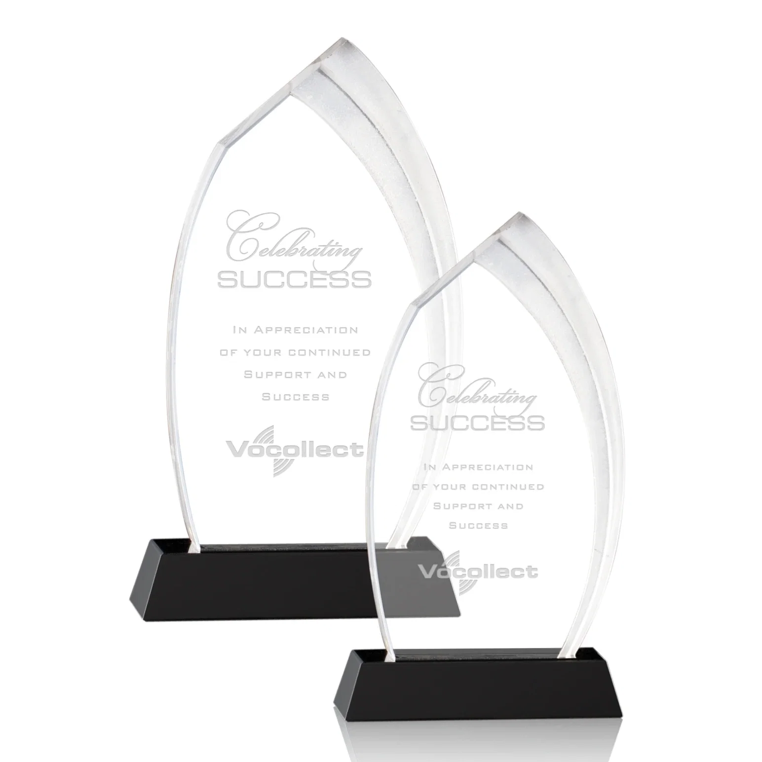 Custom Optical Crystal Summit Award with Two-Stage Carved Frosted Side, awards for employee recognition