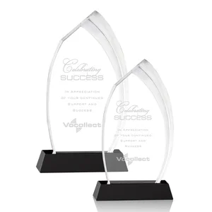 Optical Crystal Summit Award with Two-Stage Carved Frosted Side