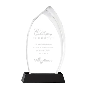 Optical Crystal Summit Award with Two-Stage Carved Frosted Side