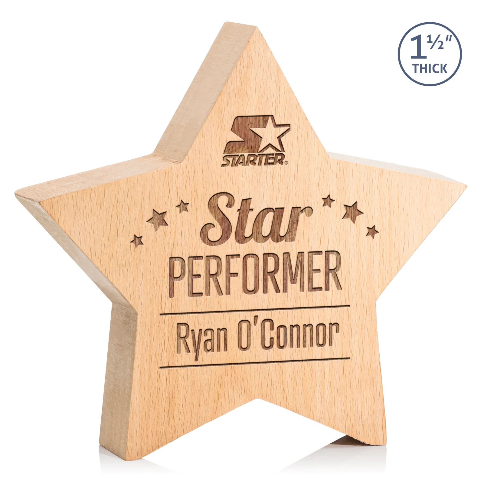 Custom Beechwood Freestanding Star Award for sales achievement awards