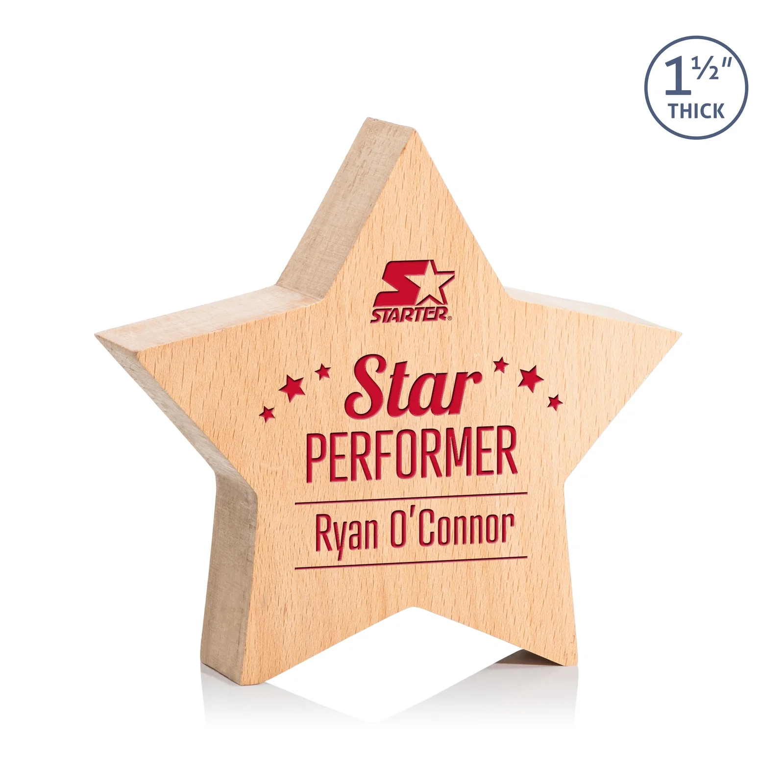 Custom Beechwood Freestanding Star Award for donor appreciation