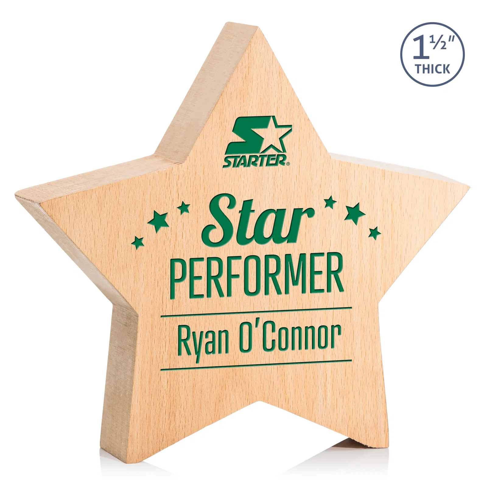 Custom Beechwood Freestanding Star Award for safety achievement programs