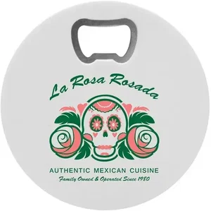 Custom Printed Round Bottle Opener Coaster