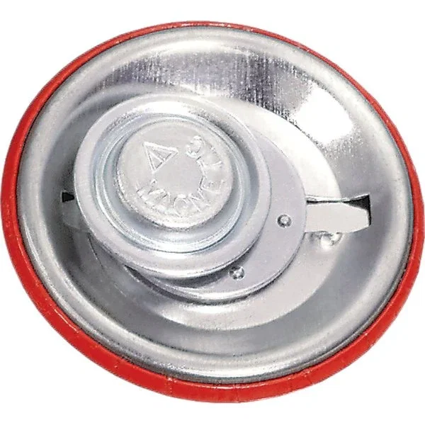 1.5 inch Round Button back showing metal safety-pin attachment