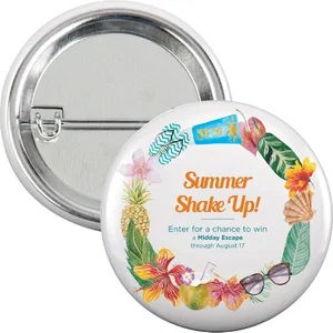 Round Button with Safety Pin, 2-1/2"