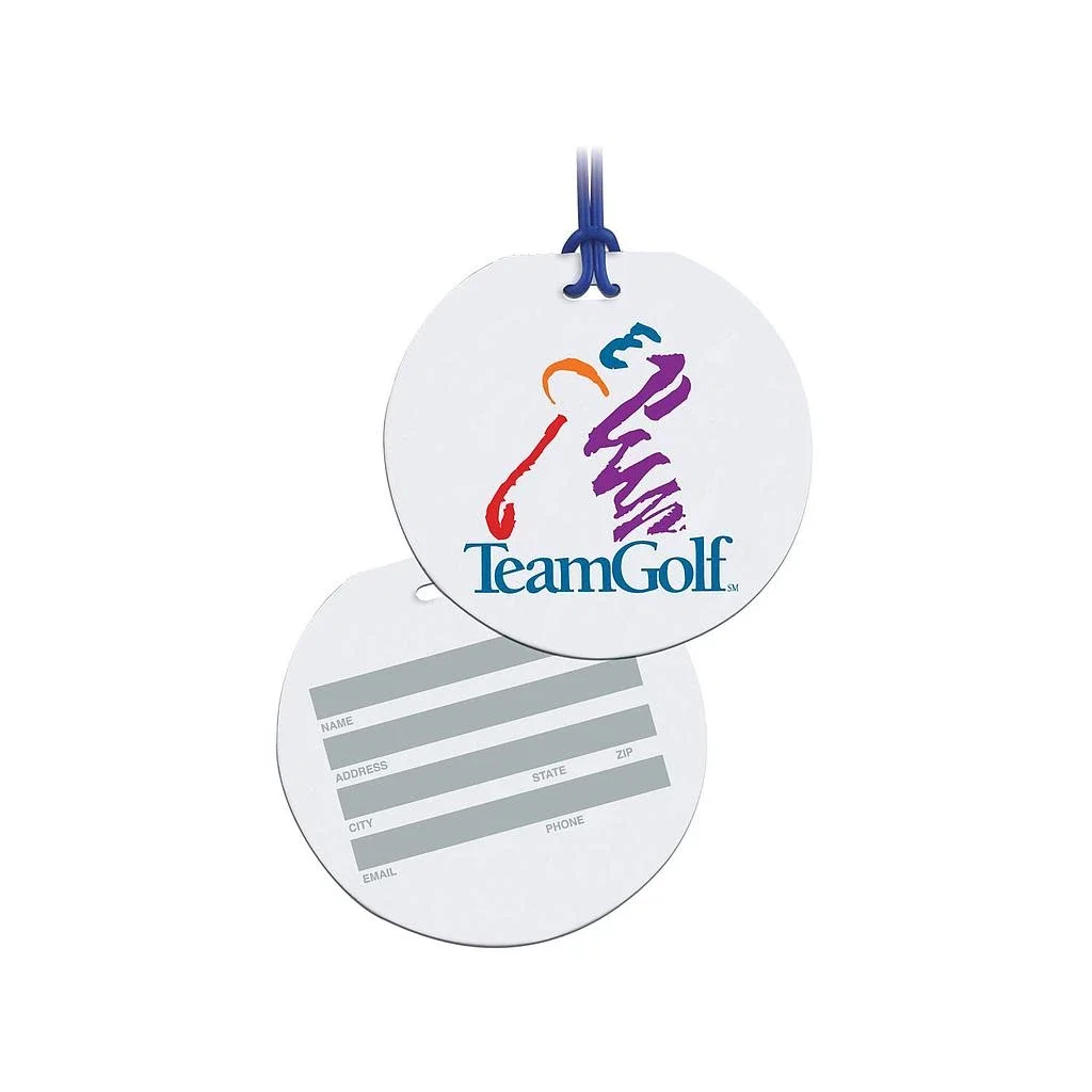Round Celebrity Bag Tag - 4CP — White — view 2