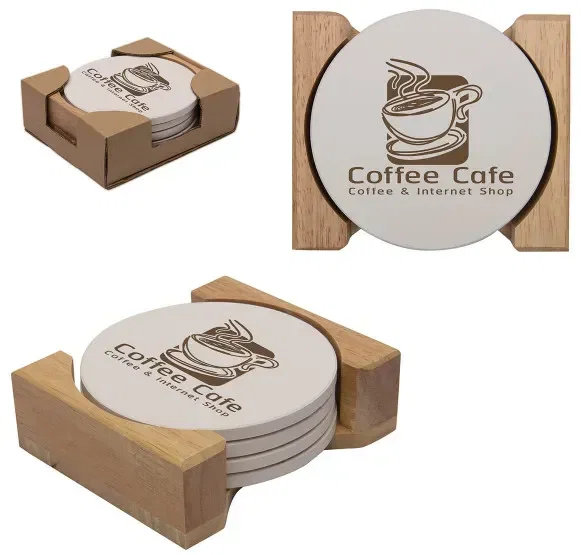 Custom Printed Round Coaster Set