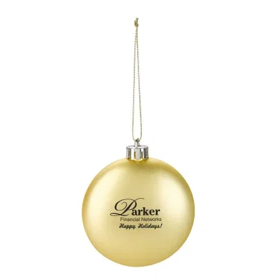 Angled view of the circular holiday keepsake