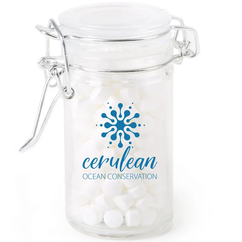 Round Glass Mint Jar — view 2