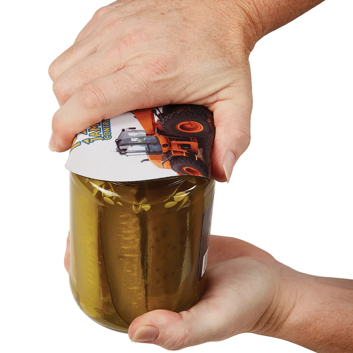 Round Jar Opener Or Mouse Pad in use