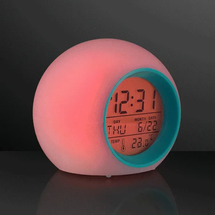 Round LED Clock 4", Glowing Lights + Alarm — view 2