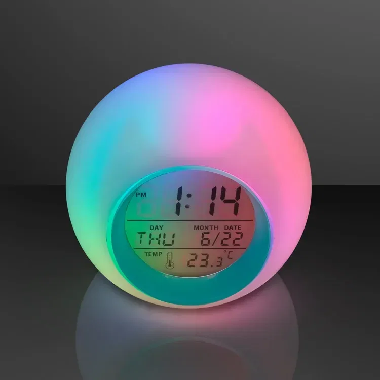 Round LED Clock 4", Glowing Lights + Alarm — view 3