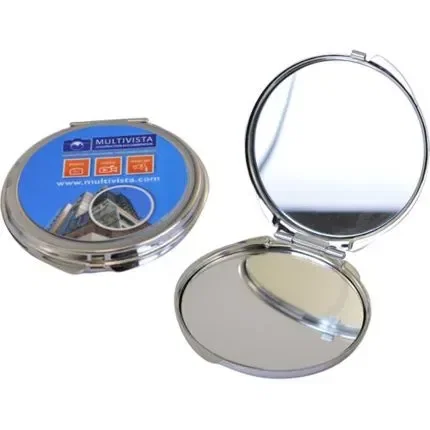 Round Metal Compact Mirror - Full Color β view 1