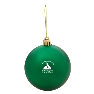 Round ornament measuring three inches in diameter
