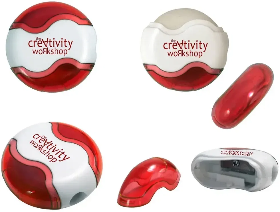 Round Pencil Sharpener Eraser Combo — view 2