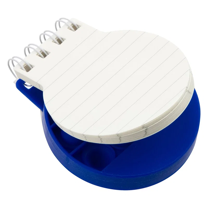 Close-up of the custom Spiral Notebook Push Pop's logo imprint area, style 3