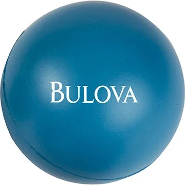 Round Stress Ball in squeezable polyurethane foam, blank promotional stress reliever, front view