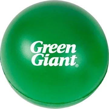 Round Stress Ball in blue, imprintable foam stress reliever giveaway, side angle
