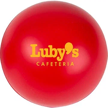Round Stress Ball in orange squeezable foam, custom stress ball color choice