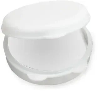 Round-The-Clock Pill Box. Compact polypropylene pill box with living-hinge lid for pharmacy giveaways, view 3