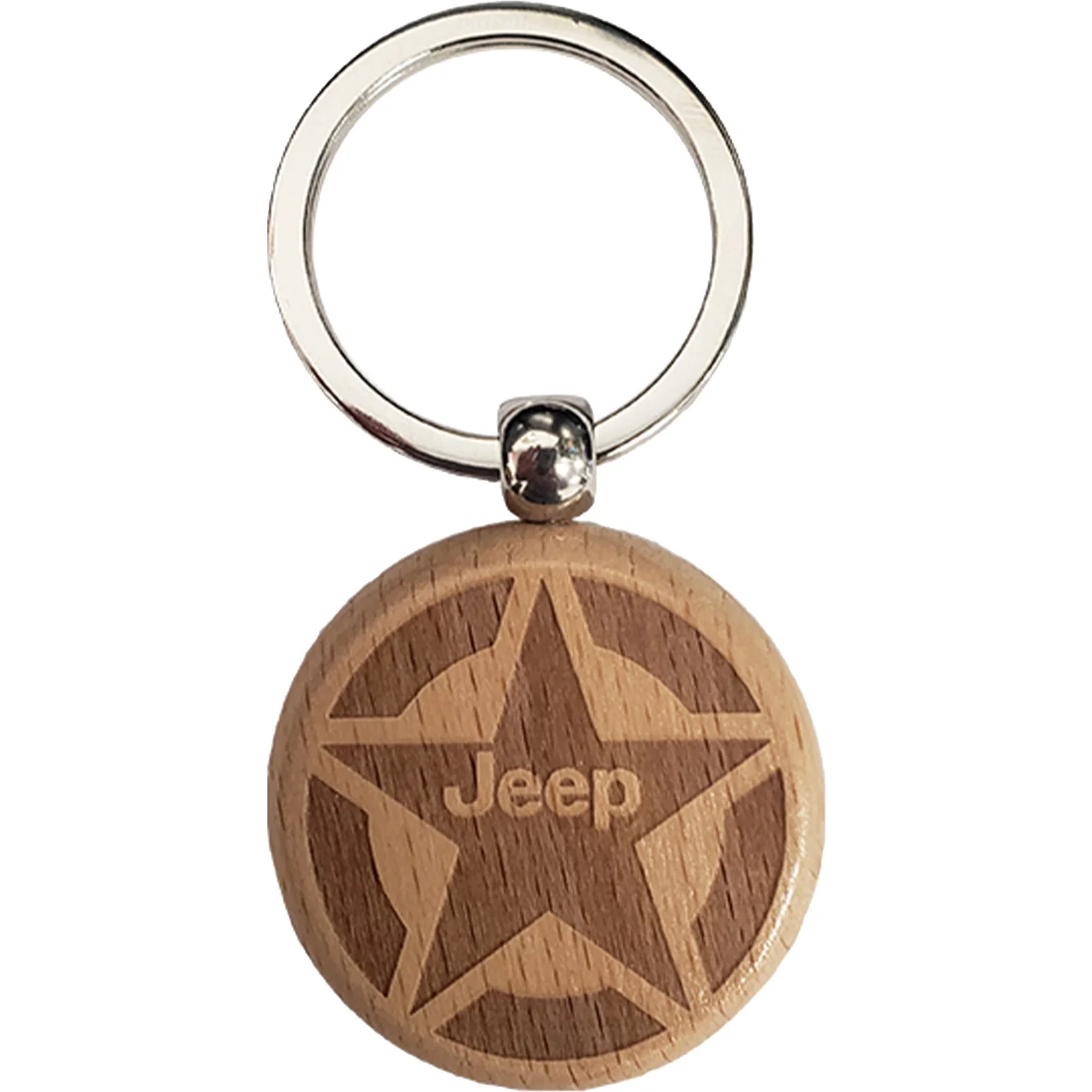 Wood Keychains Circle — view 2