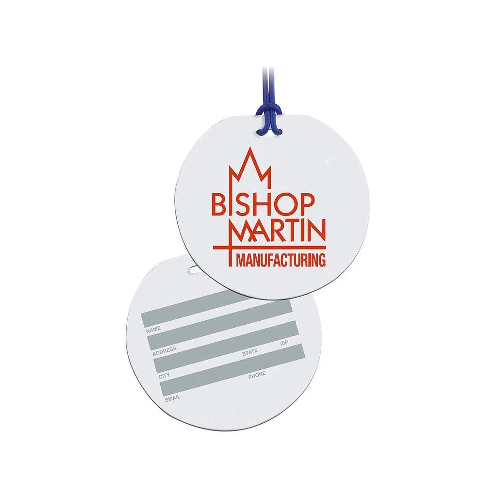 Logo Round Write On Surface Tag — White — view 2
