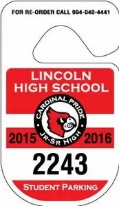 Rounded Hang Tag Parking Permit (.015" White Polyethylene)