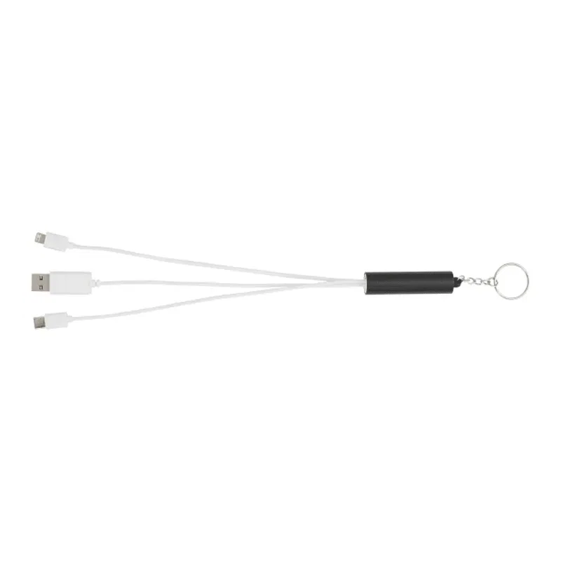 Branded Light Up Logo 5-in-1 Charging Cable with Keychain — view 3
