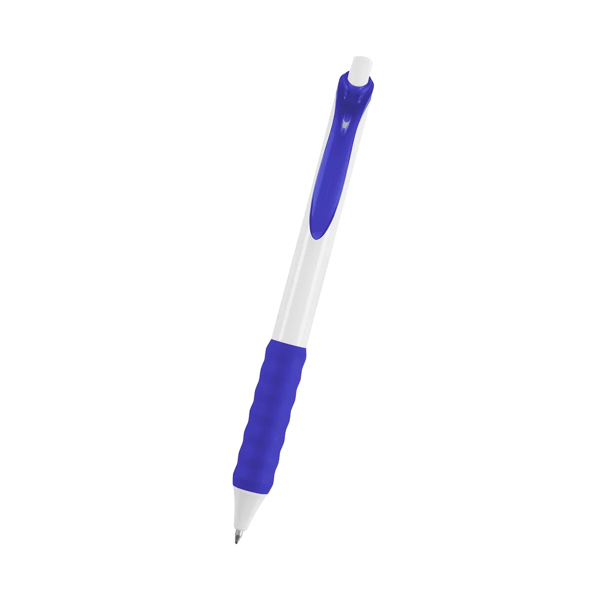 Writing tip extended from the tapered nose of a gel pen