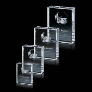 Optical Crystal Award With a Separate Molded 3D Logo Area