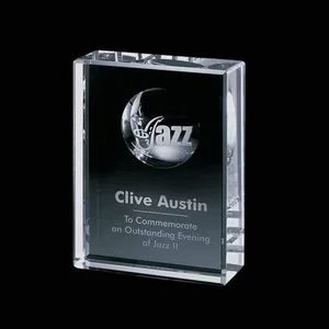 Optical Crystal Award With a Separate Molded 3D Logo Area