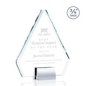 Starfire Crystal Diamond Award on Double-Sided Chrome Base