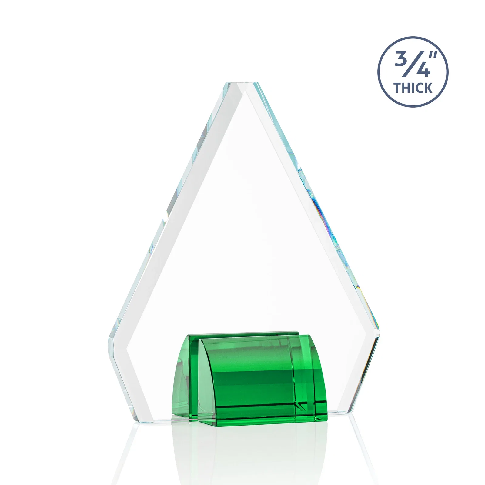 Branded Starfire Crystal Diamond Award on Double-Sided Chrome Base for graduation ceremonies