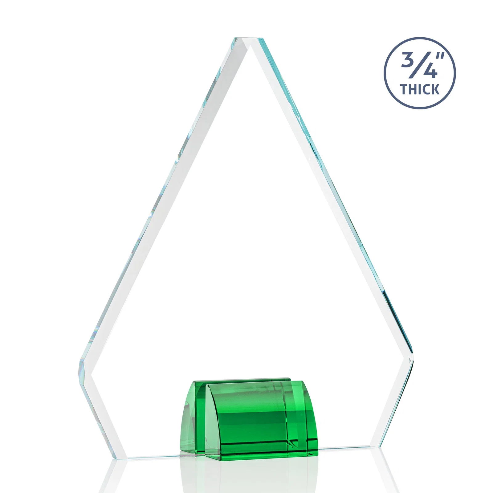 Branded Starfire Crystal Diamond Award on Double-Sided Chrome Base for volunteer appreciation