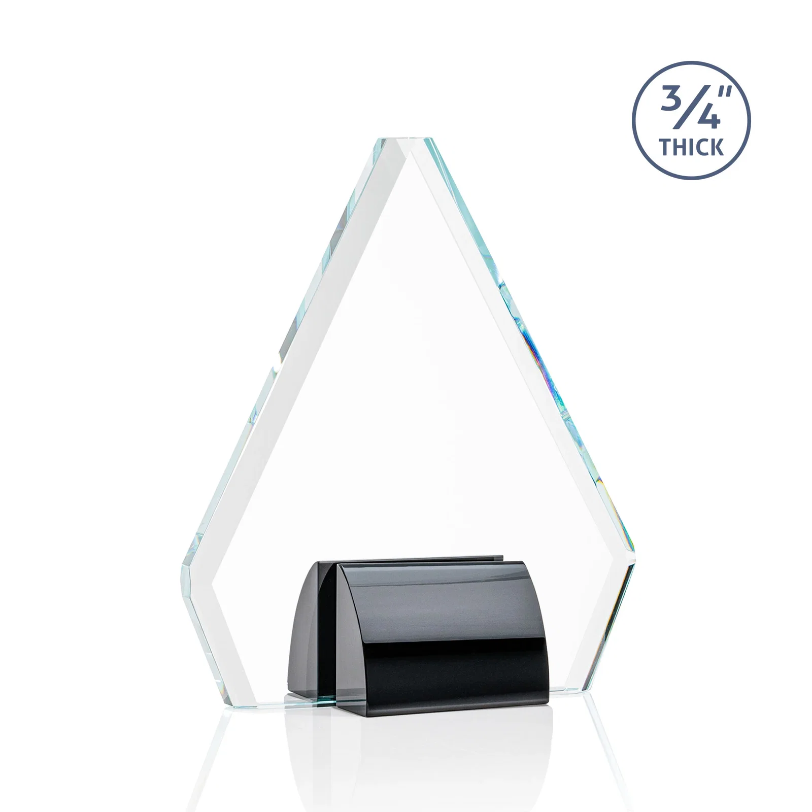 Branded Starfire Crystal Diamond Award on Double-Sided Chrome Base for dealer and partner awards