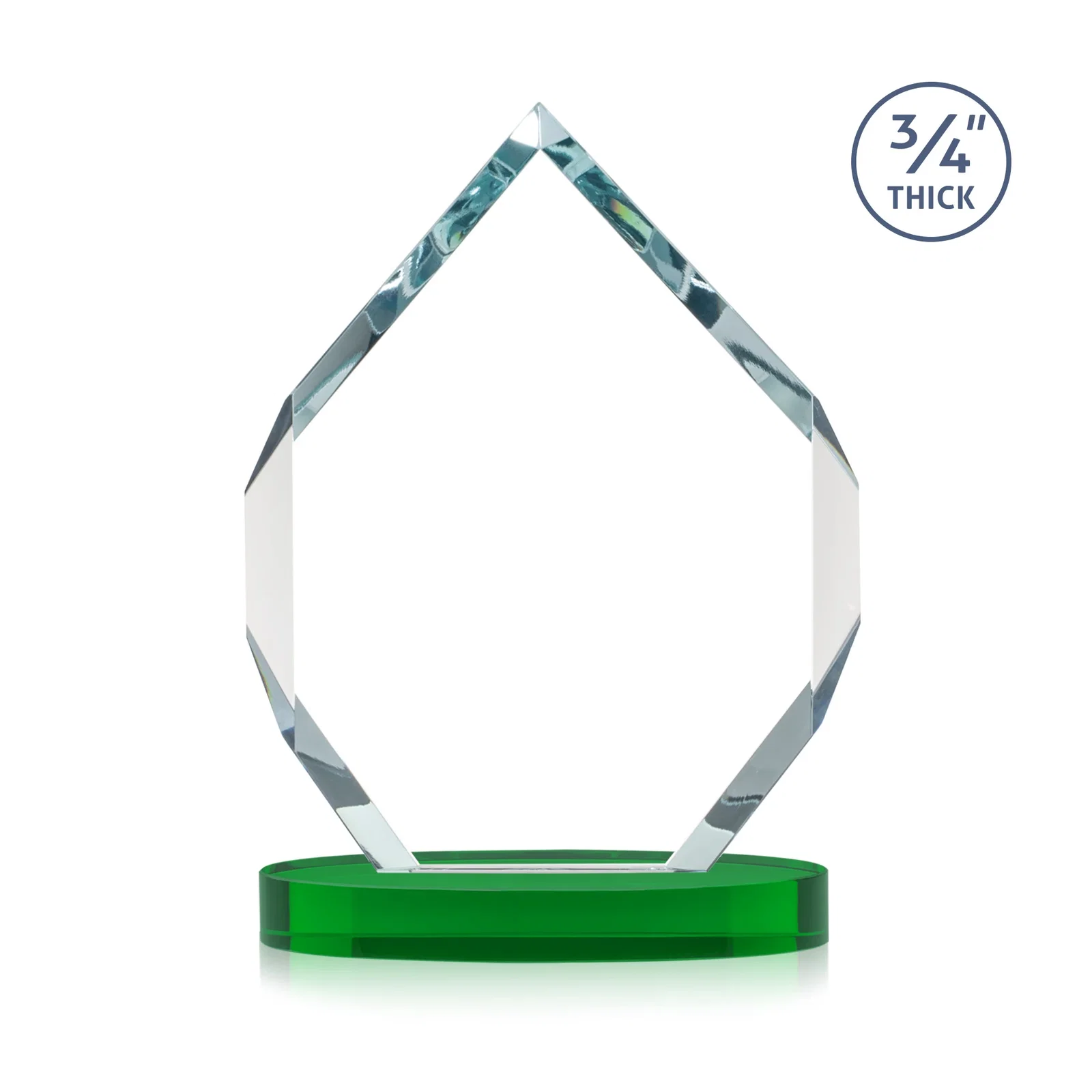 Personalized Six-Sided Starfire Crystal Diamond Award with Constant-Width Bevels, with your logo for retirement presentations