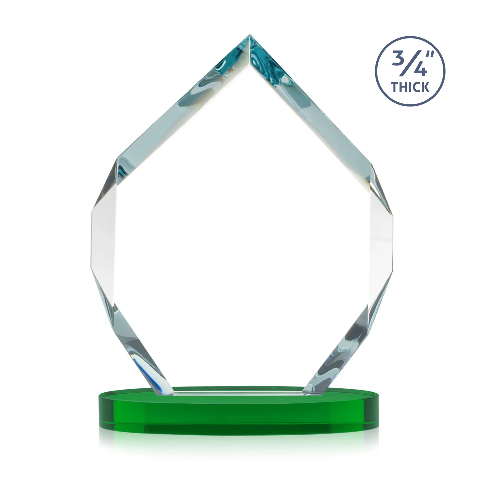 Personalized Six-Sided Starfire Crystal Diamond Award with Constant-Width Bevels, with your logo for team milestone celebrations