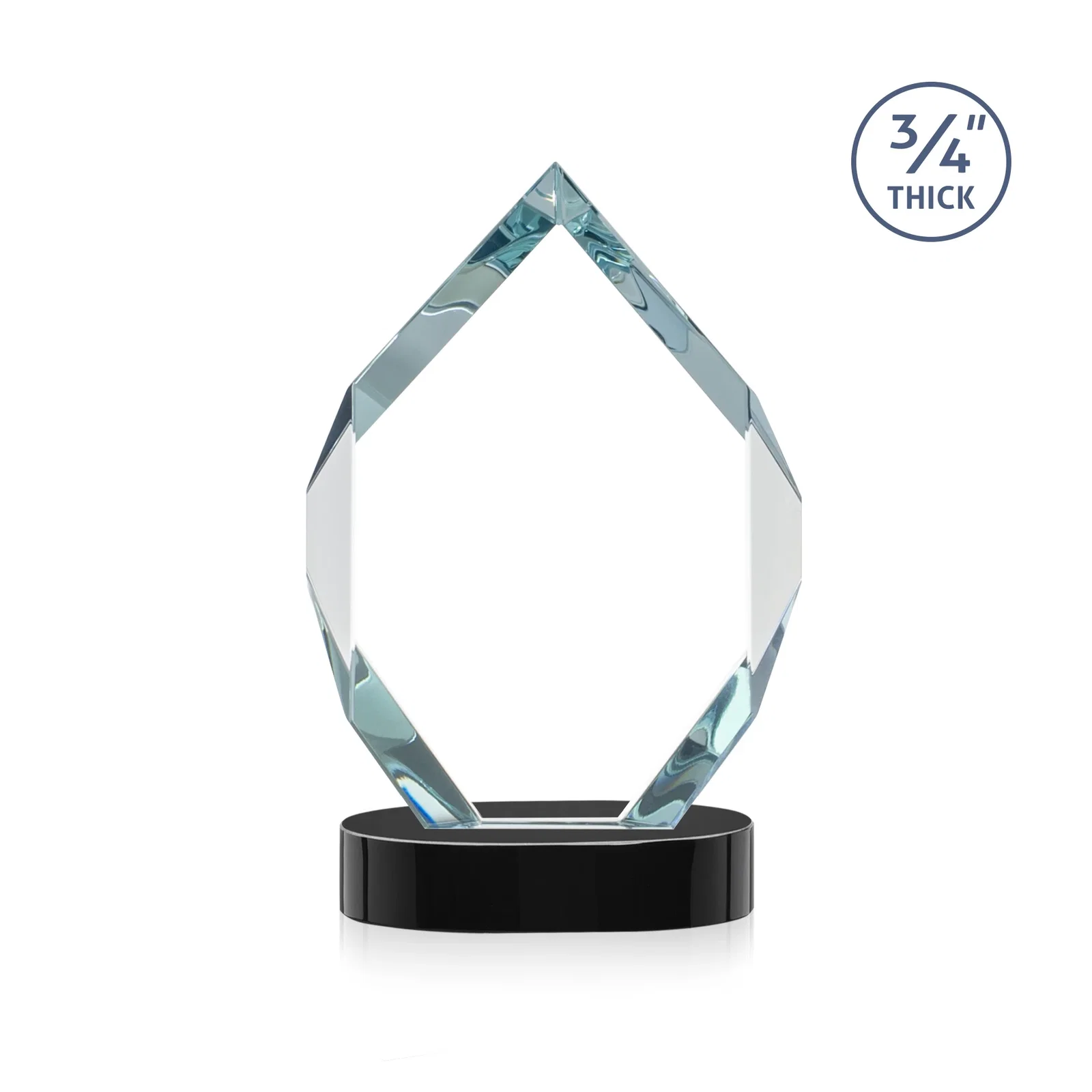 Personalized Six-Sided Starfire Crystal Diamond Award with Constant-Width Bevels, with your logo for donor appreciation