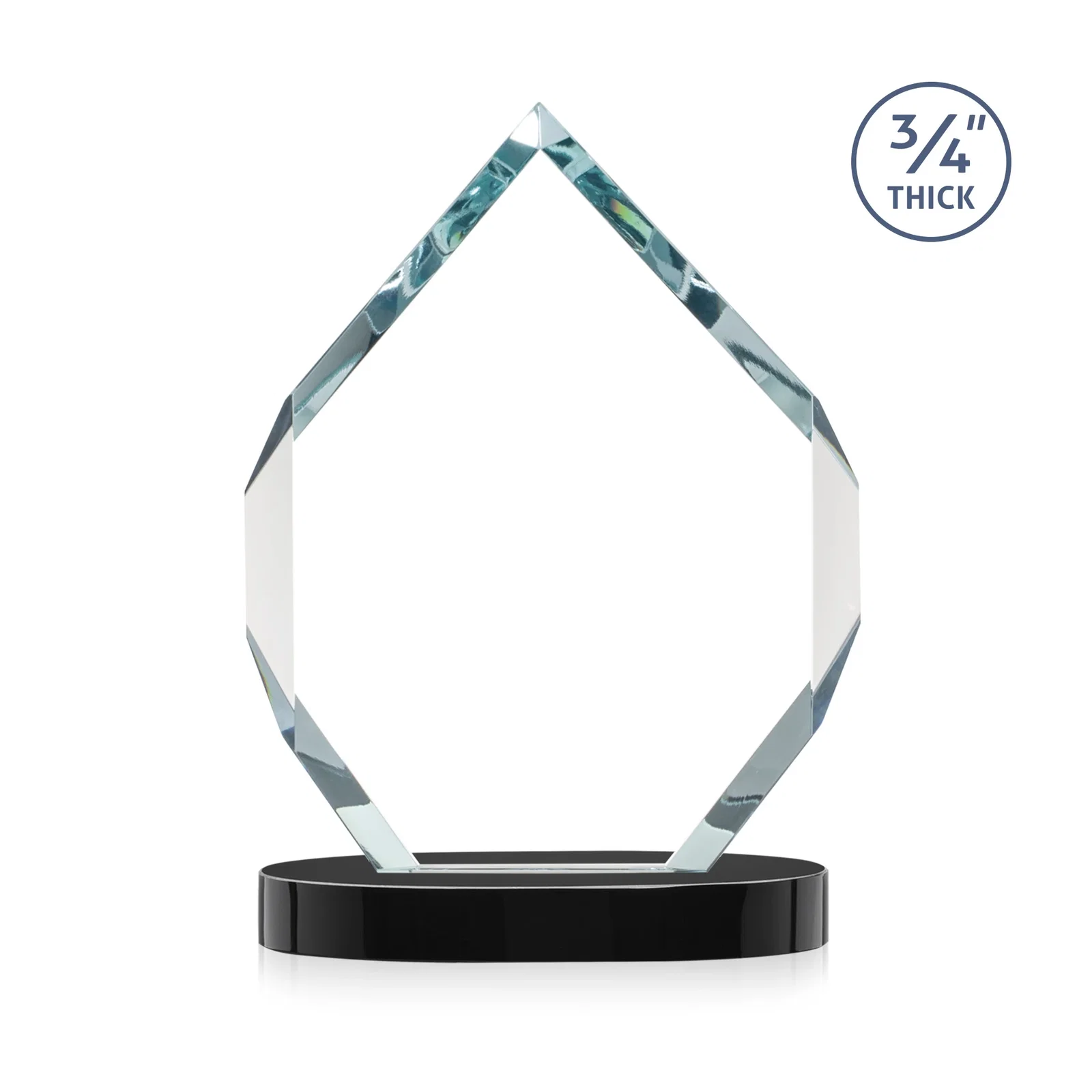 Personalized Six-Sided Starfire Crystal Diamond Award with Constant-Width Bevels, with your logo for safety achievement programs