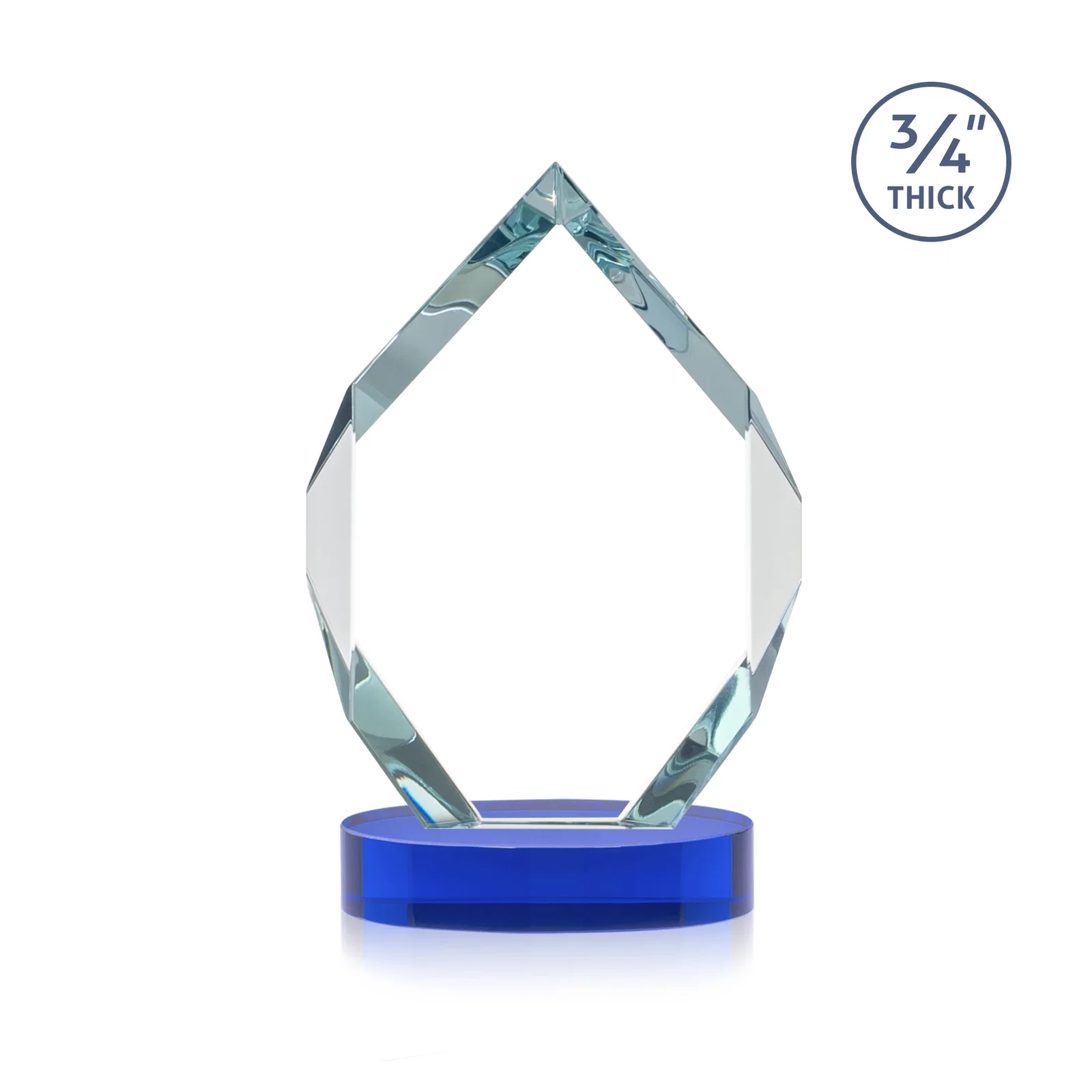 Personalized Six-Sided Starfire Crystal Diamond Award with Constant-Width Bevels, with your logo for dealer and partner awards