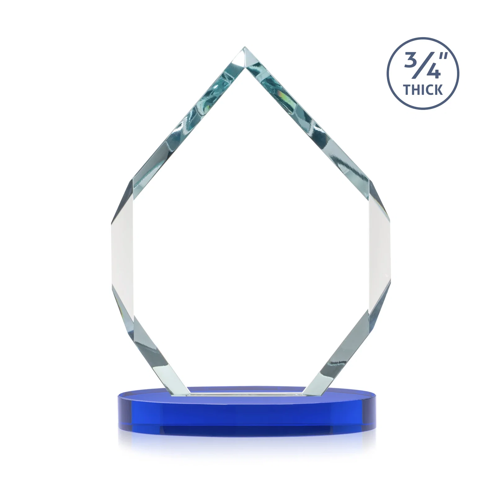 Promotional Six-Sided Starfire Crystal Diamond Award with Constant-Width Bevels, with your logo for employee recognition