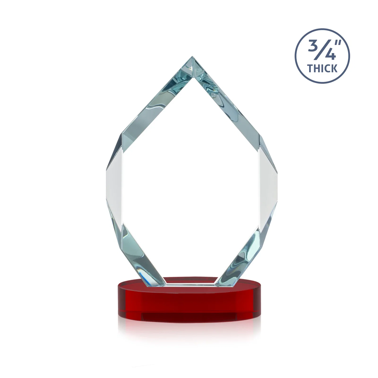 Promotional Six-Sided Starfire Crystal Diamond Award with Constant-Width Bevels, with your logo for service anniversary gifts