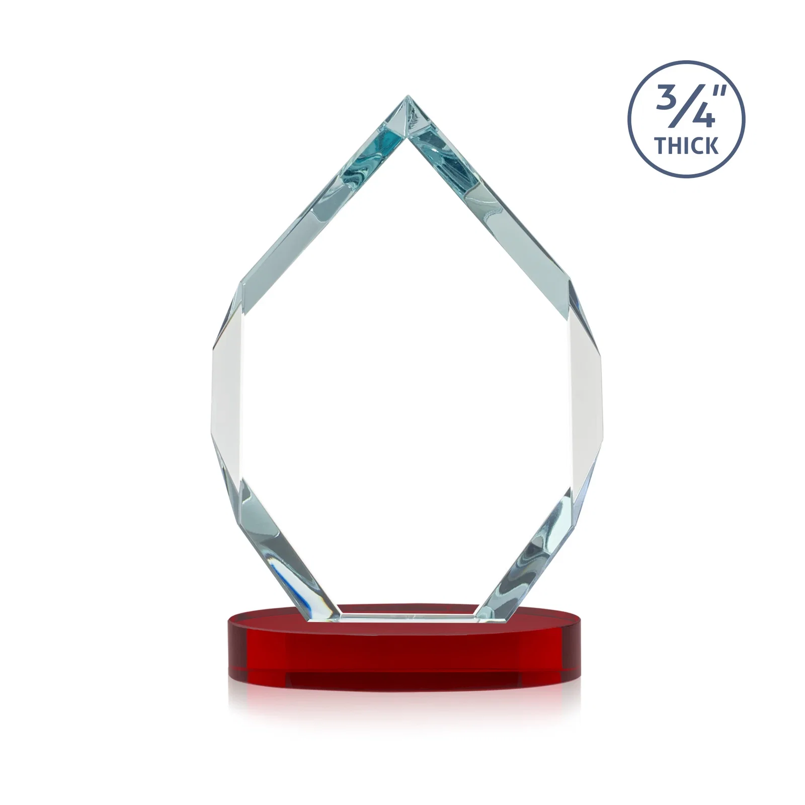 Promotional Six-Sided Starfire Crystal Diamond Award with Constant-Width Bevels, with your logo for sales achievement awards