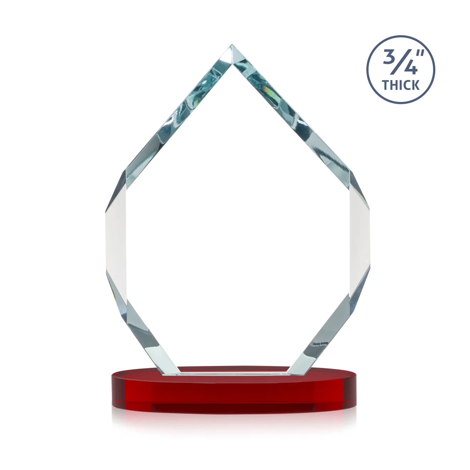 Promotional Six-Sided Starfire Crystal Diamond Award with Constant-Width Bevels, with your logo for retirement presentations